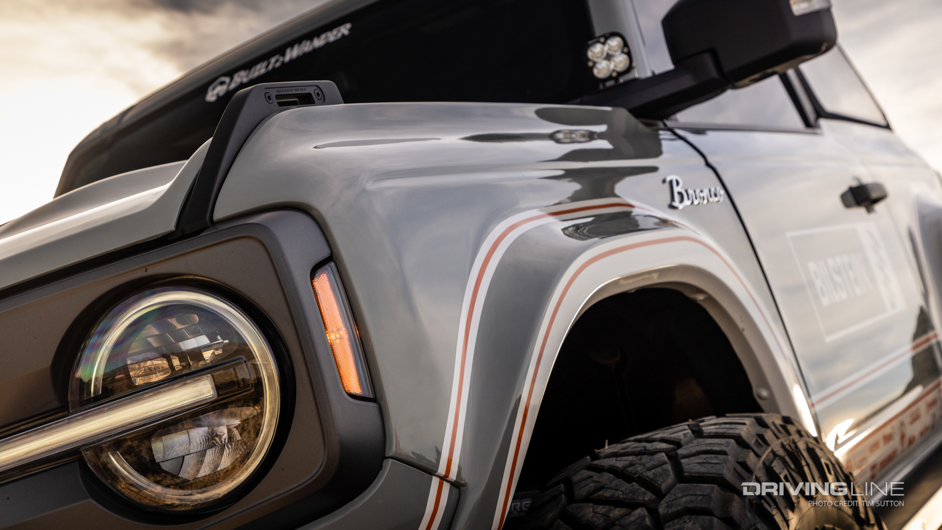 Custom Fiberglass front fender detail on 2021 Ford Bronco