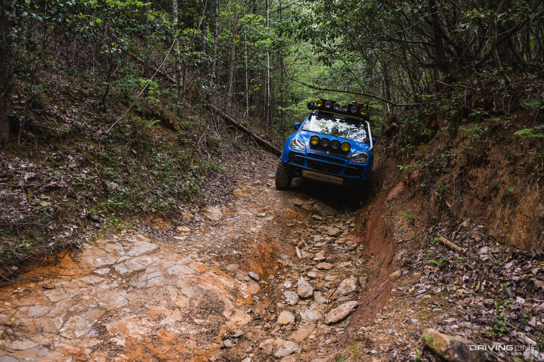 Porsche Cayenne on Off-Road Trail