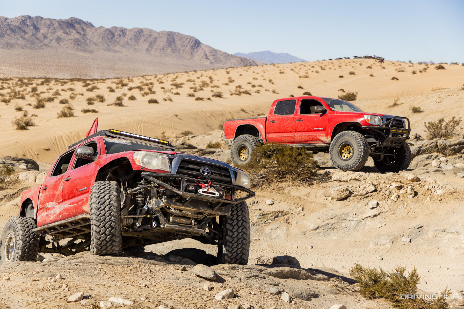 Two Toyota Tacomas, one with IFS the other with straight axle front
