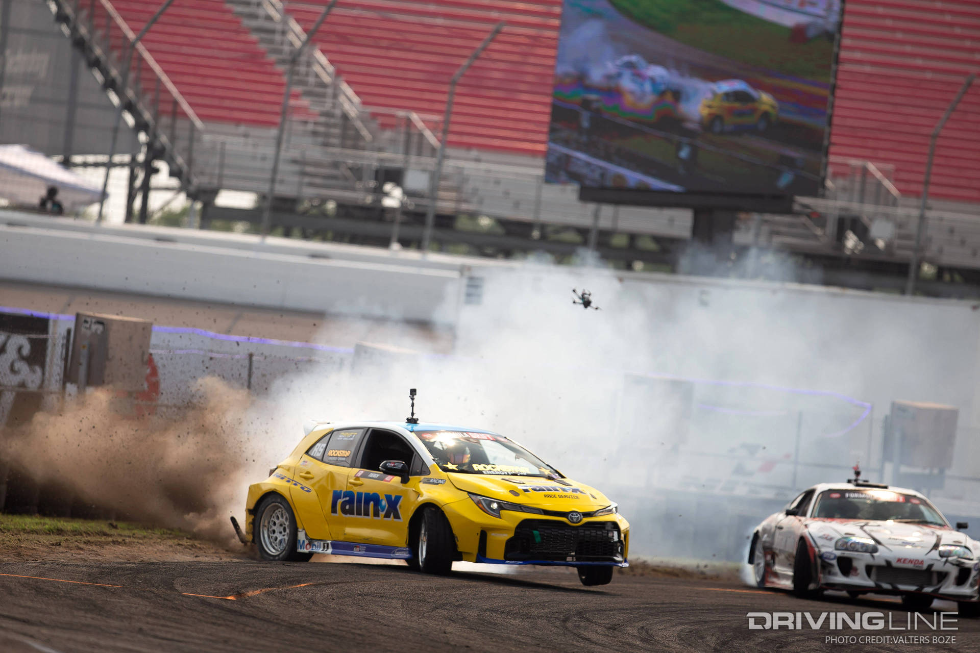 Ryan Tuerck tandem drifting against Ola Jaeger at 2023 Formula Drift St Louis