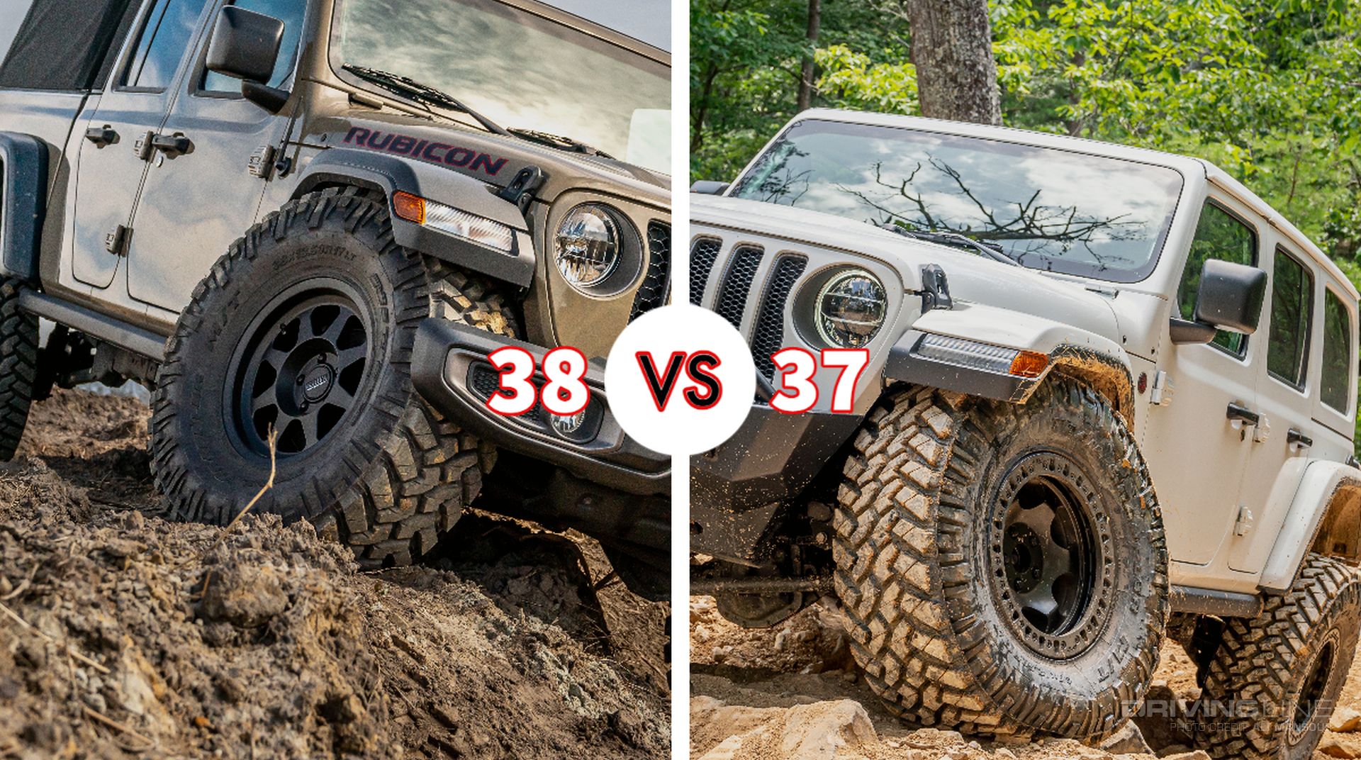 37 versus 38 Nitto Trail Grapplers Jeep Wrangler JL JT Gladiator