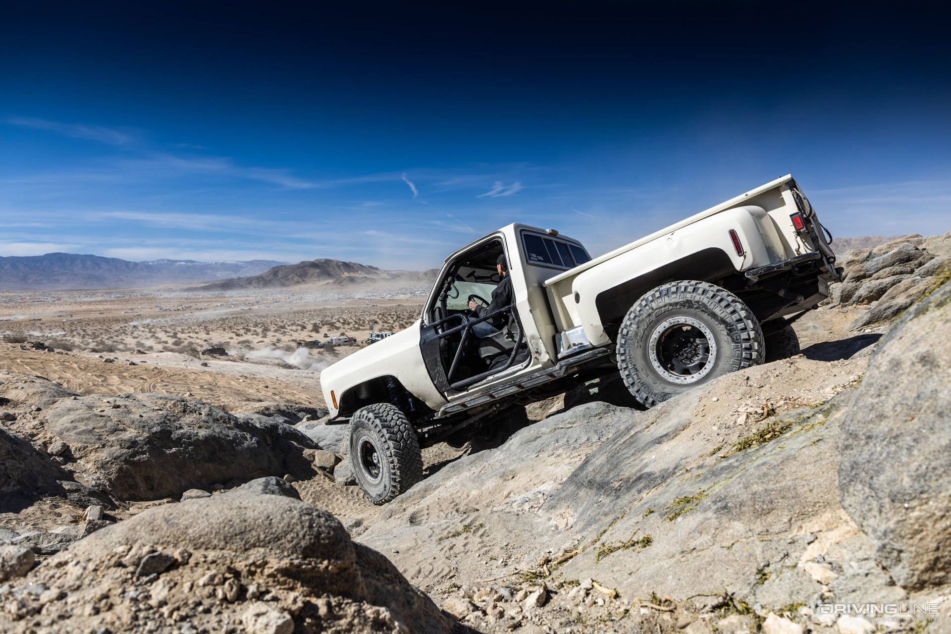 Grant Chapman's 1977 chevy K10 off-roading in rocks