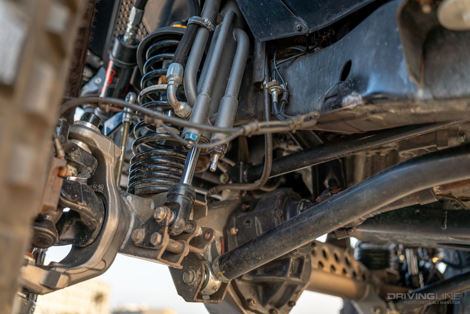 JK Rock Krawler long arm with Fox external bypass shocks