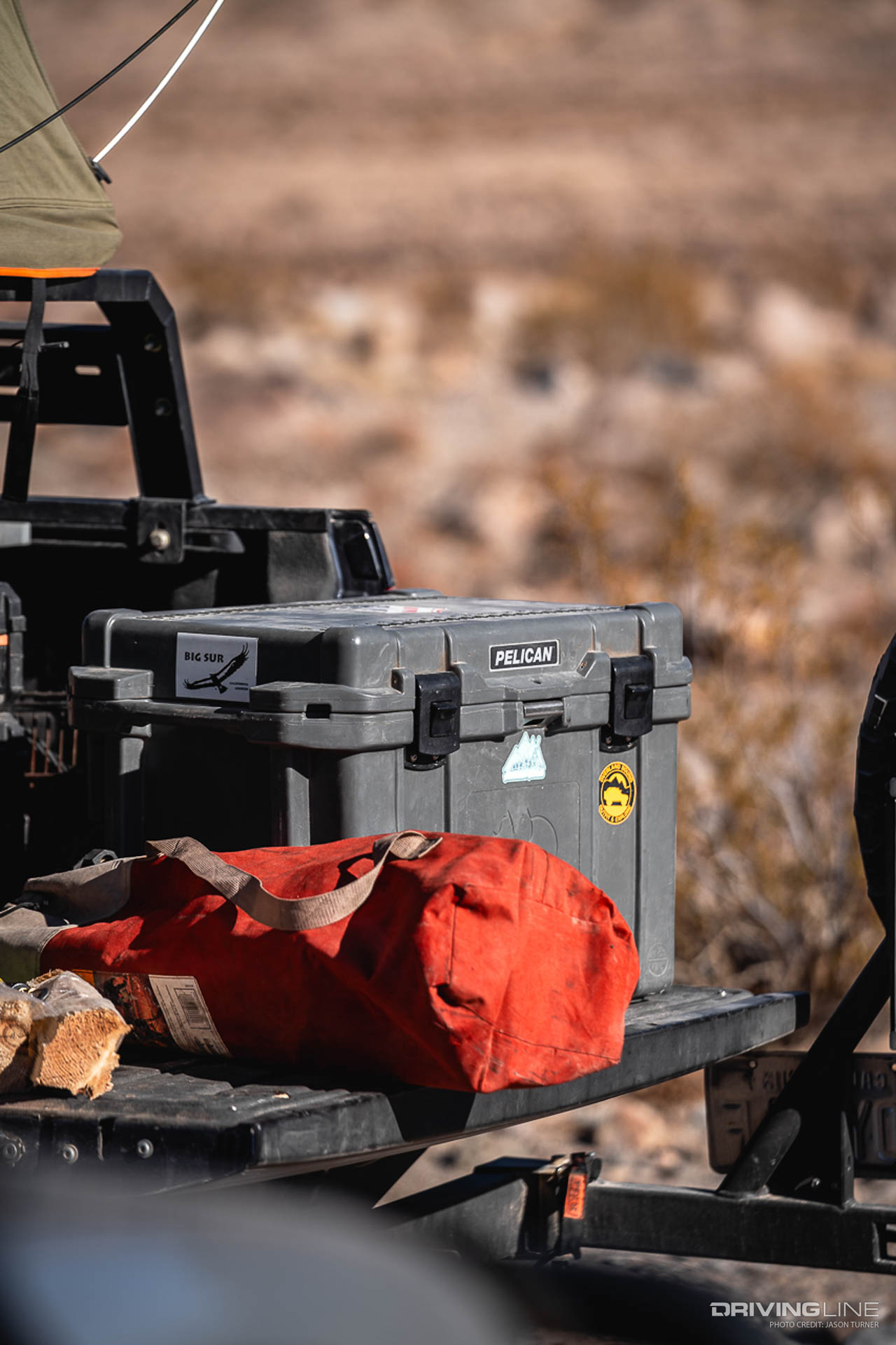 Pelican Box in the bed of Toyota Tacoma