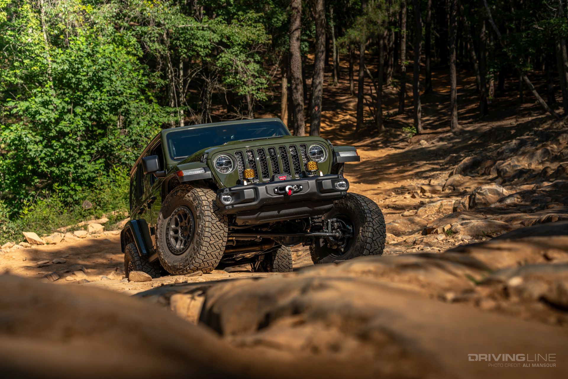 2021 Jeep Wrangler Rubicon 392 on 37s Rock Crawling front 3/4 view