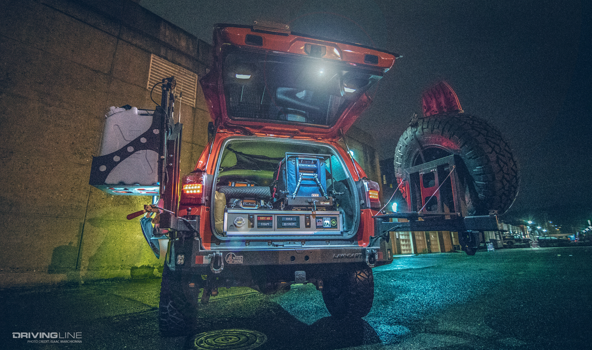 Packed overlanding vehicle