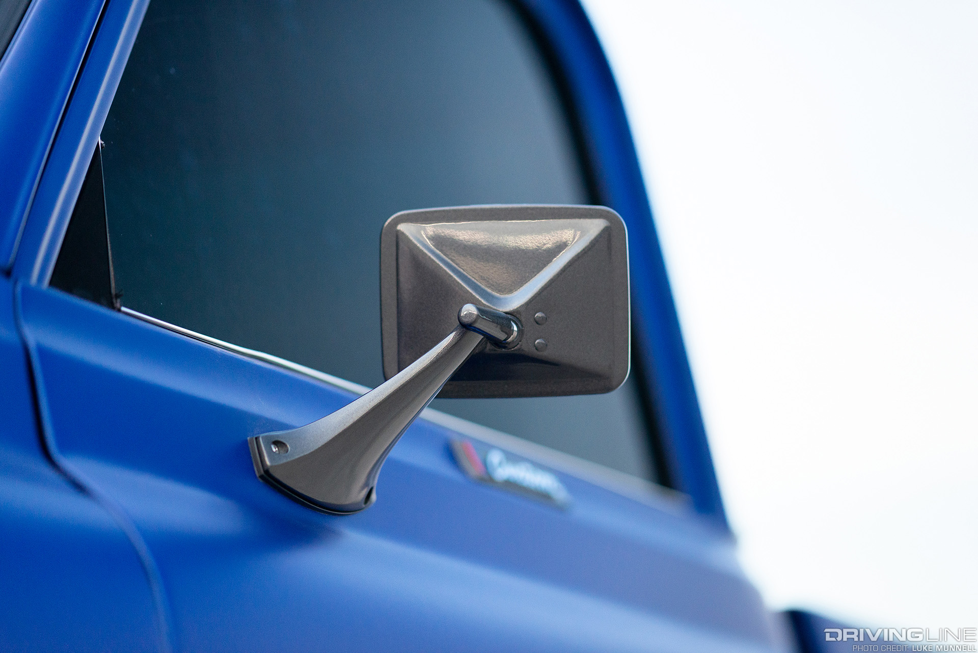 close up of chevy silverado custom mirror