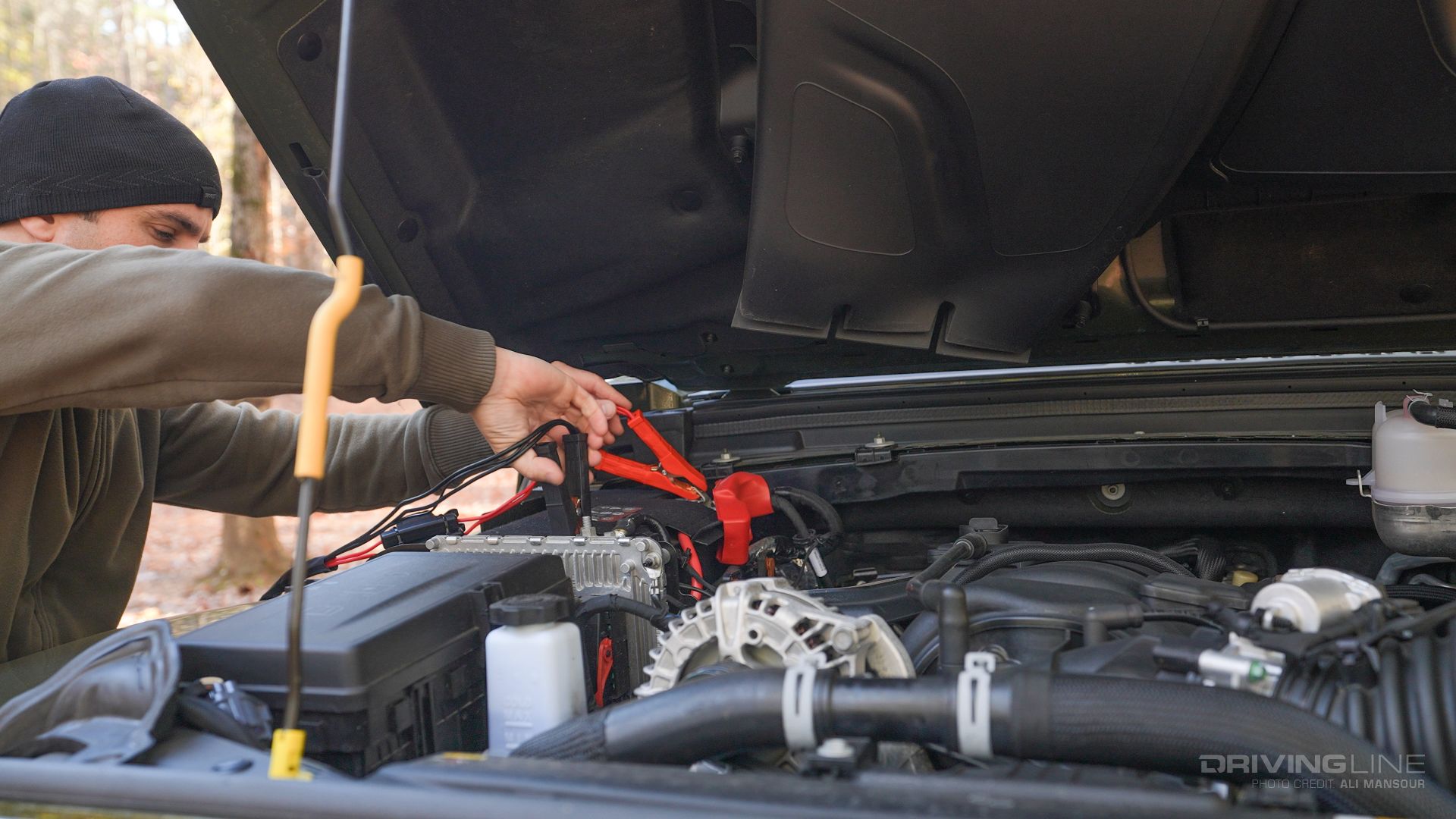 Jeep wrangler alligator battery clamp attaching Rough Country Air Compressor