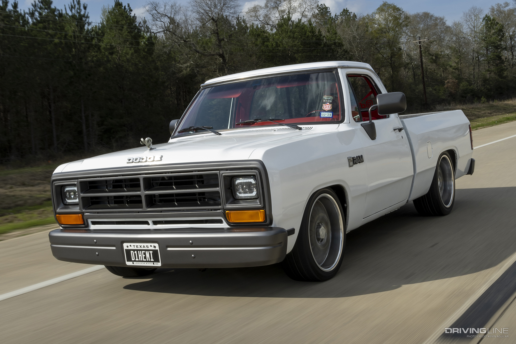 Dodge D100 on the road in action