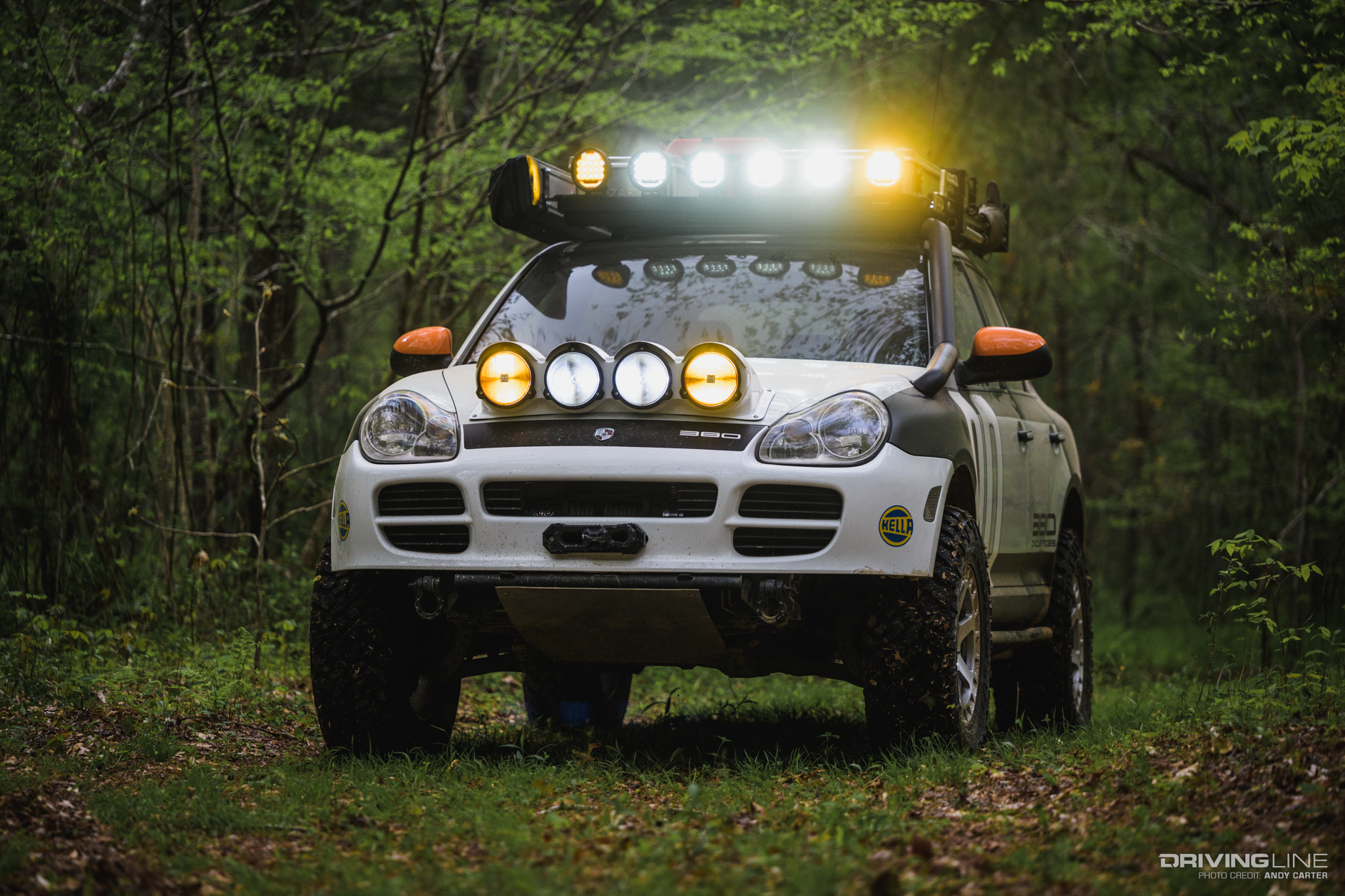 Porsche Cayenne Off-roader with lights