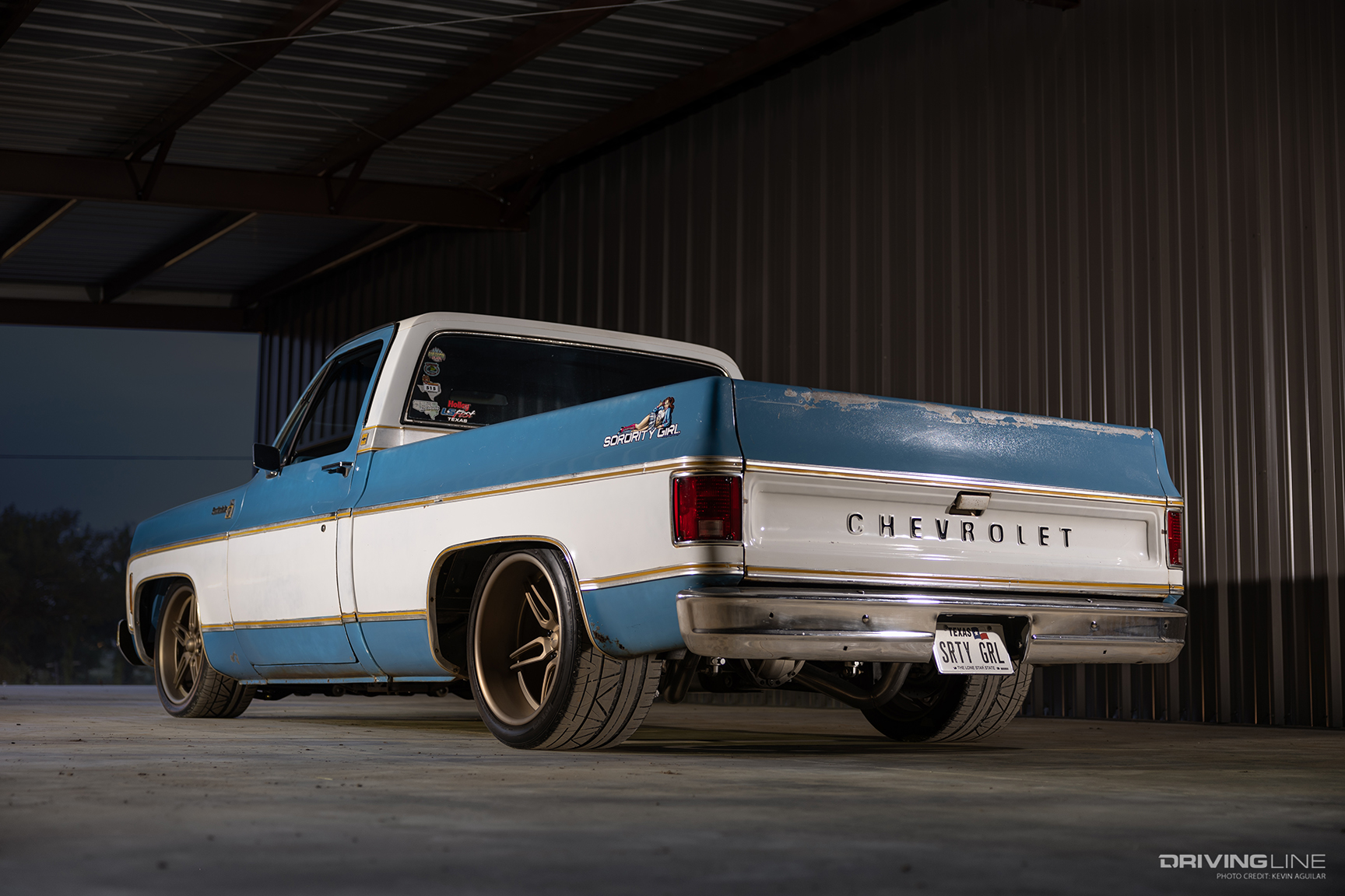 Rear of Eric Pierce's ’77 Chevy C10 Scottsdale Squarebody Truck