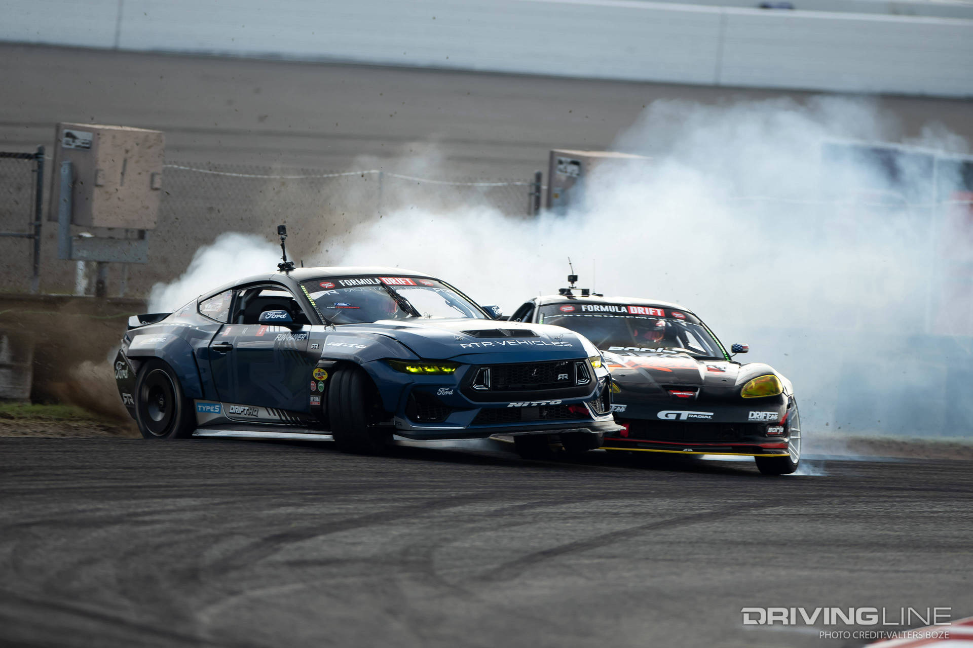 Adam LZ tandem drifting against Matt Field at 2023 Formula Drift St Louis
