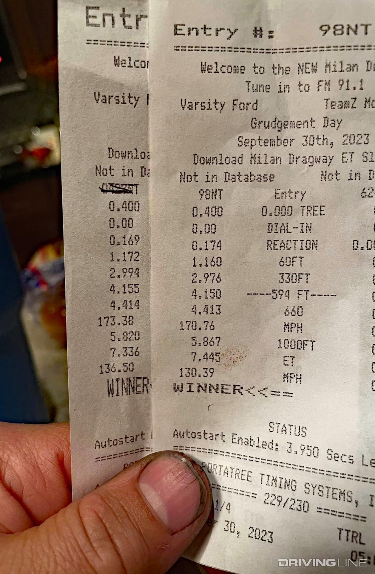 Drag Race Timeslip Diesel 4x4 Record